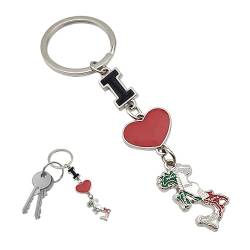 Powersell Schlüsselanhänger mit Schlüsselring, Taschengröße, italienische Nationalflagge, aus Metall, Accessoire für Damen und Herren, Geschenkidee, Love Italy, One size von Powersell