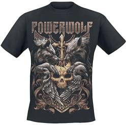 Powerwolf Wolves & Ravens Männer T-Shirt schwarz M 100% Baumwolle Band-Merch, Bands von Powerwolf