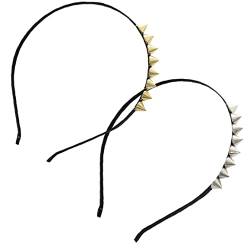 2 Pcs Fashion Metal Nieten Stirnband Cool Metal Spike Nieten Haarband Punk Gothic Hair Hoop Headwear Haarzubehör Für Frauen Mädchen von Ppmter