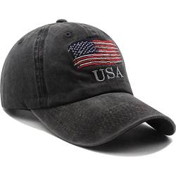 Ppmter Amerikanische Flagge Hut Für Männer Frauen Vintage Verstellbare Usa Baseball Cap Sticked Hut Outdoor Ball Cap Trucker Hut von Ppmter