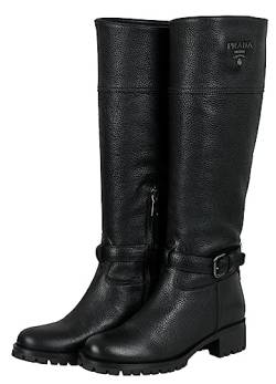 Prada Damen Schwarz Leder Stiefel 1W119L 41 EU von Prada