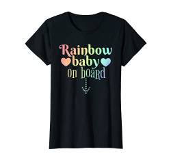 Damen Rainbow Baby On Board Bunte Ansage für Schwangere T-Shirt von Pregnancy, Rainbows and Angels by Zoe Studios