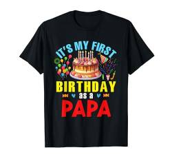 First Birthday As A Papa Funny Pregnancy Announcement T-Shirt von Pregnancy Announcement Father's Day Costume