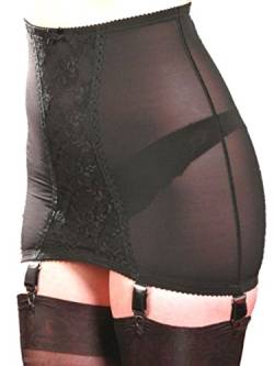 Premier Dessous Hüfthalter mit hoher Taille, Powermesh und 6 Strumpfhaltern (NDPG6DE) (2XL, Schwarz) von Premier Dessous