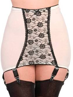 Premier Dessous Hüfthalter mit hoher Taille, Powermesh und 6 Strumpfhaltern (NDPG6DE) (L, Perle) von Premier Dessous