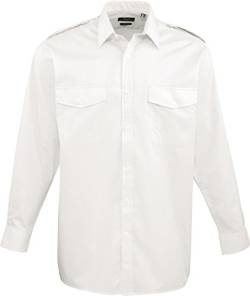 Easy Care Langarm Security / Piloten Hemd mit Brusttaschen, Farbe:White;Größe:43 von Premier Workwear