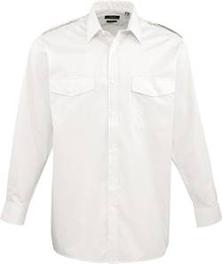 Premier Workwear Herren Hemd Pilot Weiß White 39-40 cm (15.5) von Premier Workwear