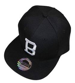 Buchstaben Initialen Snapback Cap Black & White (B) von Premium Headwear