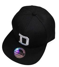 Buchstaben Initialen Snapback Cap Black & White (D) von Premium Headwear