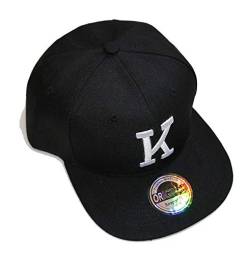 Buchstaben Initialen Snapback Cap Black & White (K) von Premium Headwear