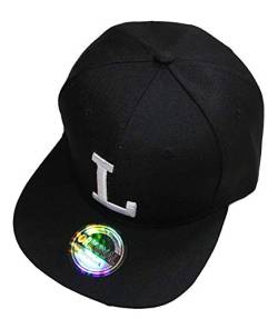 Buchstaben Initialen Snapback Cap Black & White (L) von Premium Headwear