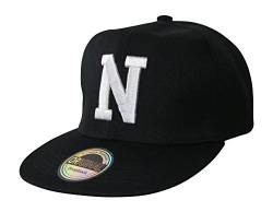 Buchstaben Initialen Snapback Cap Black & White (N) von Premium Headwear