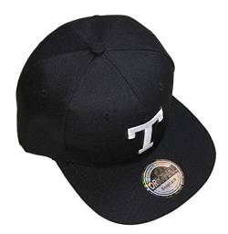 Buchstaben Initialen Snapback Cap Black & White (T) von Premium Headwear