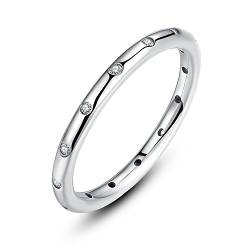 Presentski 925 Sterling Silber Tröpfchen Ring mit CZ für Ewigkeit Frauen Damen Mädchen von Presentski