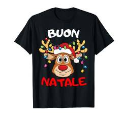 Lustiges Rentier Buon Natale T-Shirt von Pretees