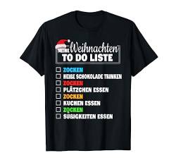 Weihnachten To Do Liste Lustige Jungen Gaming Gamer Zocker T-Shirt von Pretees