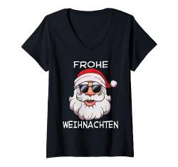 Weihnachtsmann Frohe Weihnachten T-Shirt mit V-Ausschnitt von Pretees