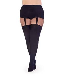 Pretty Polly Damen Curves Suspender Tights Strumpfhose, 60 DEN, Schwarz (Black Black), X-Large (3er Pack) von Pretty Polly