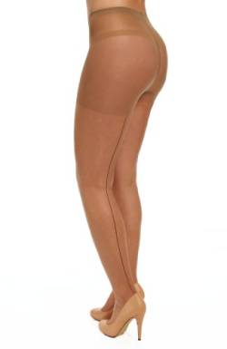 Pretty Polly Damen-Strumpfhose aus Nylon mit Rückennaht. - Beige - Medium-Large von Pretty Polly