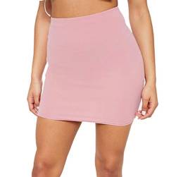 PrettyFashion Minirock Bleistiftrock Mini Rock Business Freizeit Figurbetont Stretch (Rosa, S) von PrettyFashion