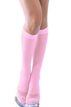 PrettyLoveHose Socken für Kostüm Eoliere (schwarz, weiß, rot, rosa, gelb, orange, violett, beige, blau), hellrosa, Einheitsgröße von PrettyLoveHose