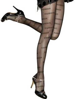 PrettyLoveHose Strumpfhose, Voile, Schwarz, Fantasie-Effekt, Tattoo-Effekt, bedruckt von PrettyLoveHose