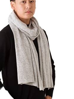 Prettystern 100% Kaschmir 200cm Langer Damen-Schal Kaschmirschal Cashmere Scarf Winter Herbst Stola - silbergrau punkt von Prettystern