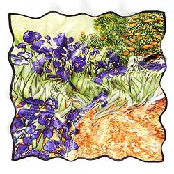 Prettystern Bandana Seide Nickituch Halstuch Malerei Kunstdrucke van Gogh Schwertlilien Iris grün P222 von Prettystern