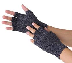 Prettystern Damen 100% Kaschmir-Wolle Halbfinger kurzfinger-handschuhe Fingerlose Fingerlinge-Handschuhe Pulswärmer Cashmere Grau-Meliert von Prettystern