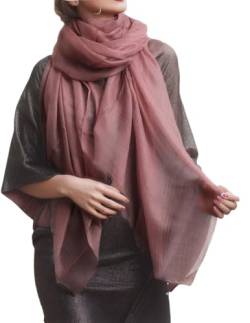 Prettystern Damen 100% Sommer Kaschmir-Schal leicht Ring Pashmina Schal für Abendkleid Schulter-Tuch XL feine Cashmere altrosa von Prettystern