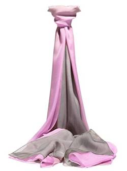 Prettystern Damen 180cm Chiffon Seidenschal mit Farbverlauf Tie-Dye Batik 100% Seide Sommer-Schal Seidenstola 9 grau rosa von Prettystern