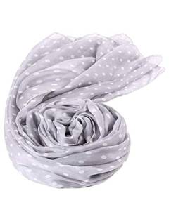 Prettystern Damen-Schal leicht Chiffon Seide Schal Polka Dots Punkte gepunktet Silk Scarf - 200/65 hell-grau von Prettystern