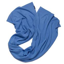 Prettystern Kaschmir Cashmere 200cm extra lang Damen Herren Schal Kaschmirschal Cashmere Scarf Winter Stola einfarbig - Jean Blau von Prettystern