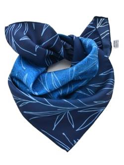 Prettystern handrolliertes Halstuch Damen Herren unisex 100% Seide Bandana Nickituch Sommer kleines Seiden-Tuch 08 Blau von Prettystern