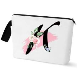 Initial Monogramm personalisierte Make-up-Tasche, tragbare Kosmetiktasche, Kulturtasche, Reisetasche, Geburtstagsgeschenke für Frauen Mädchen, personalisierte Kosmetiktasche für Mutter, Lehrer, von Prettyui