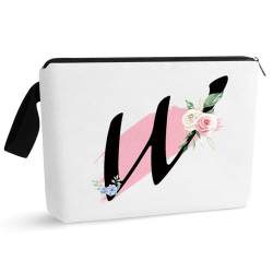 Initial Monogramm personalisierte Make-up-Tasche, tragbare Kosmetiktasche, Kulturtasche, Reisetasche, Geburtstagsgeschenke für Frauen Mädchen, personalisierte Kosmetiktasche für Mutter, Lehrer, von Prettyui