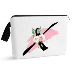 Initial Monogramm personalisierte Make-up-Tasche, tragbare Kosmetiktasche, Kulturtasche, Reisetasche, Geburtstagsgeschenke für Frauen Mädchen, personalisierte Kosmetiktasche für Mutter, Lehrer, von Prettyui