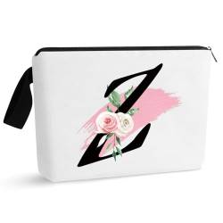 Initial Monogramm personalisierte Make-up-Tasche, tragbare Kosmetiktasche, Kulturtasche, Reisetasche, Geburtstagsgeschenke für Frauen Mädchen, personalisierte Kosmetiktasche für Mutter, Lehrer, von Prettyui