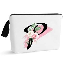 Initial Monogramm personalisierte Make-up-Tasche, tragbare Kosmetiktasche, Kulturtasche, Reisetasche, Geburtstagsgeschenke für Frauen Mädchen, personalisierte Kosmetiktasche für Mutter, Lehrer, von Prettyui