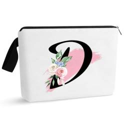 Initial Monogramm personalisierte Make-up-Tasche, tragbare Kosmetiktasche, Kulturtasche, Reisetasche, Geburtstagsgeschenke für Frauen Mädchen, personalisierte Kosmetiktasche für Mutter, Lehrer, von Prettyui