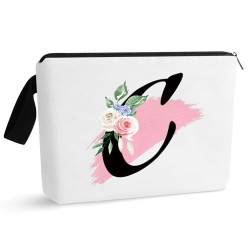 Initial Monogramm personalisierte Make-up-Tasche, tragbare Kosmetiktasche, Kulturtasche, Reisetasche, Geburtstagsgeschenke für Frauen Mädchen, personalisierte Kosmetiktasche für Mutter, Lehrer, von Prettyui