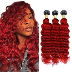 Red Bundles Deep Wave Human Hair Bundles Unprocessed Virgin Hair Bundles 1BRed Human Hair Bundles Tow Tone Ombre Hair Bundles 20 22 24 inch von Preuvitu