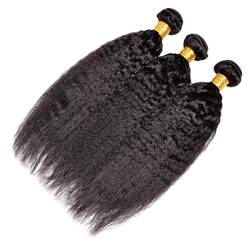 Yaki Bundle Grade 8A Human Hair Bundles Natural Yaki Hair Bundle Natural Black Hair Extensions For Women Double Weft 3 Bundles 22 24 26 Inch von Preuvitu