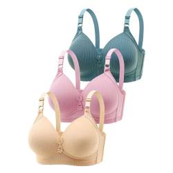 Prevently 3er BH für Damen Teenager-Mädchen Ohne Bügel Push Up BH Set Sexy Bustier Sport-BHS (Set-C, 110A) von Prevently