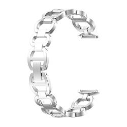 Prevessel Edelstahl Uhrenarmband - Mesh Uhrenarmband Armband Metall Uhrenband Ersatzband Armband Armband Armband Armband Kompatibel für Fitbit Luxe (Silber) von Prevessel