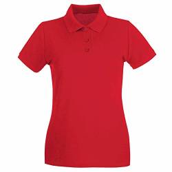 Klassisches Piqué-Poloshirt für Damen, Kastanienbraun, Gr. 46 von Price Drop 247