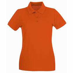Klassisches Piqué-Poloshirt für Damen, Orange, Gr. 46 von Price Drop 247