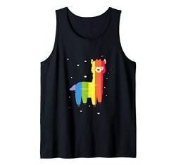 Bisexual Gay Queer Trans LGBTQ Herz Lama Regenbogen Alpaka Tank Top von Pride CSD Parade Outfit LGBT Geschenk Homo Love