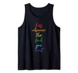 Bisexual Gay Queer Trans LGBTQ Rainbow Kiss whoever you want Tank Top von Pride CSD Parade Outfit LGBT Geschenk Homo Love