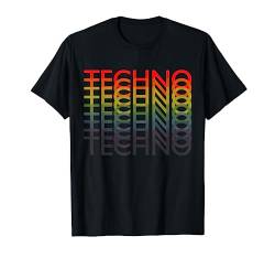 Bisexual Gay Queer Trans LGBTQ Rainbow Music I Love Techno T-Shirt von Pride CSD Parade Outfit LGBT Geschenk Homo Love